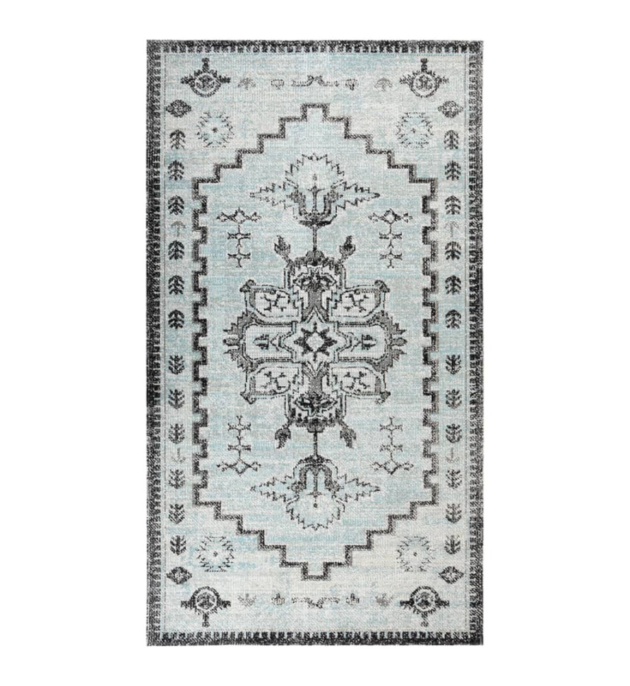 Tapis à tissage plat d'extérieur 115x170 cm Vert et gris