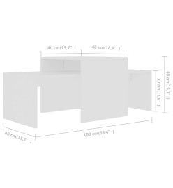 Ensemble de tables basses Blanc 100x48x40 cm Aggloméré