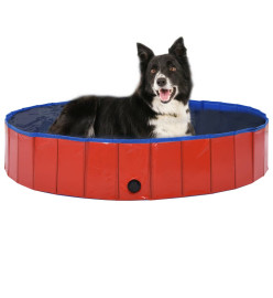 Piscine pliable pour chiens Rouge 160x30 cm PVC