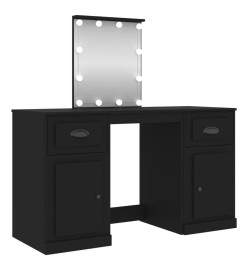 Coiffeuse avec LED noir 130x50x132,5 cm