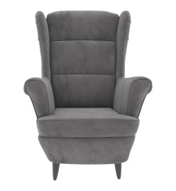 Fauteuil gris clair velours