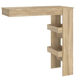 Table bar murale Chêne Sonoma 102x45x103,5 cm Bois d'ingénierie