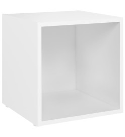 Meubles TV 4 pcs Blanc 37x35x37 cm Aggloméré