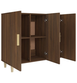 Buffet chêne marron 90x34x80 cm bois d'ingénierie