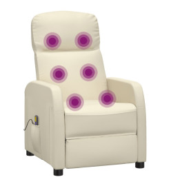 Fauteuil de massage blanc crème similicuir