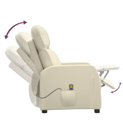 Fauteuil de massage blanc crème similicuir