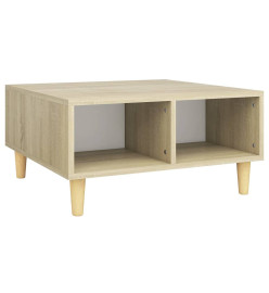 Table basse Blanc et chêne sonoma 60x60x30 cm Aggloméré