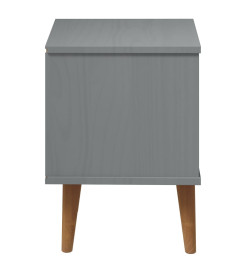 Table de chevet MOLDE Gris 40x35x48 cm Bois de pin massif