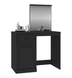 Coiffeuse avec miroir noir 90x50x132,5 cm bois d'ingénierie