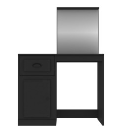 Coiffeuse avec miroir noir 90x50x132,5 cm bois d'ingénierie