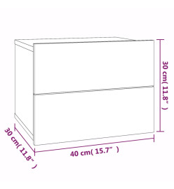 Table de chevet Sonoma gris 40x30x30 cm Bois d'ingénierie