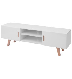 Meuble TV MDF 150x35x48,5 cm Blanc brillant