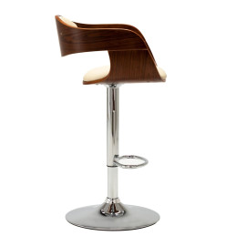 Tabouret de bar Crème Bois courbé et similicuir