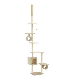 Arbre à chat avec griffoirs en sisal 260 cm Beige