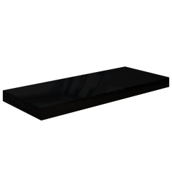 Étagère murale flottante 4 pcs Noir brillant 60x23,5x3,8 cm MDF