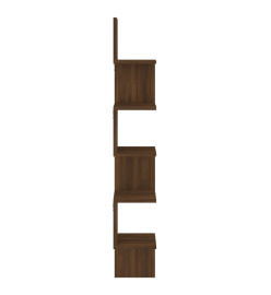 Étagère d'angle murale Chêne brun 20x20x127,5cm Bois ingénierie