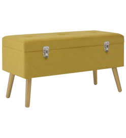 Banc avec compartiment de rangement 80cm Jaune moutarde Velours