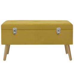 Banc avec compartiment de rangement 80cm Jaune moutarde Velours