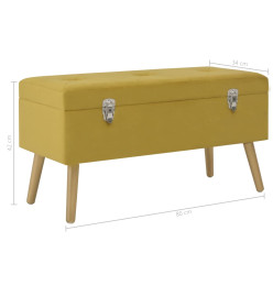 Banc avec compartiment de rangement 80cm Jaune moutarde Velours