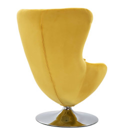 Fauteuil pivotant en forme d’œuf avec coussin Jaune Velours