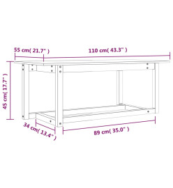 Table basse 110x55x45 cm Bois massif de pin