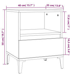 Tables de chevet 2 pcs Chêne fumé 40x35x50 cm