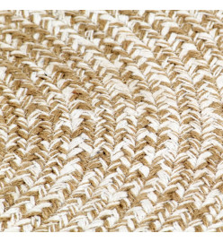 Tapis fait à la main Jute Blanc et marron 180 cm