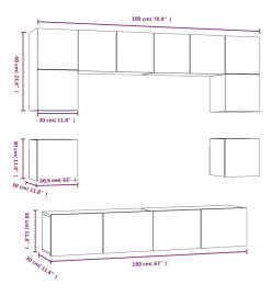 Ensemble de meubles TV 8 pcs Gris béton Bois d'ingénierie