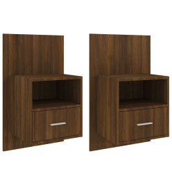 Tables de chevet murales 2 pcs Chêne marron