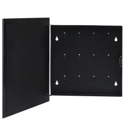 Boîte à clés avec panneau magnétique Noir 35x35x5,5 cm