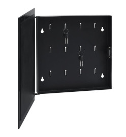 Boîte à clés avec panneau magnétique Noir 35x35x5,5 cm