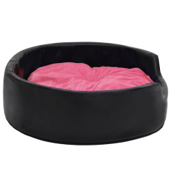 Lit pour chiens Noir et rose 79x70x19 cm Peluche et similicuir