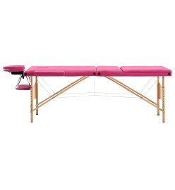 Table de massage pliable 3 zones Bois Rose