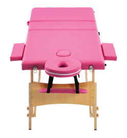 Table de massage pliable 3 zones Bois Rose