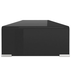 Meuble TV/ Support pour moniteur 100 x 30 x 13 cm Verre Noir