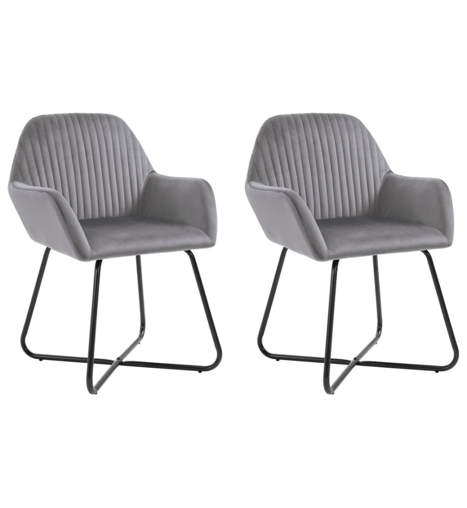 Chaises à manger lot de 2 gris velours