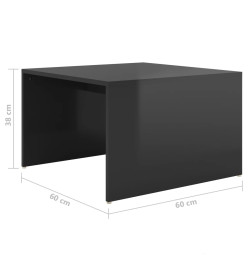 Tables basses gigognes 3 pcs Noir brillant 60x60x38cm Aggloméré