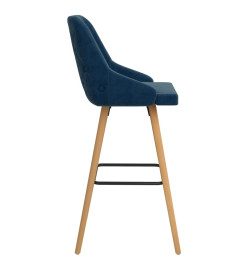 Tabourets de bar lot de 2 bleu velours