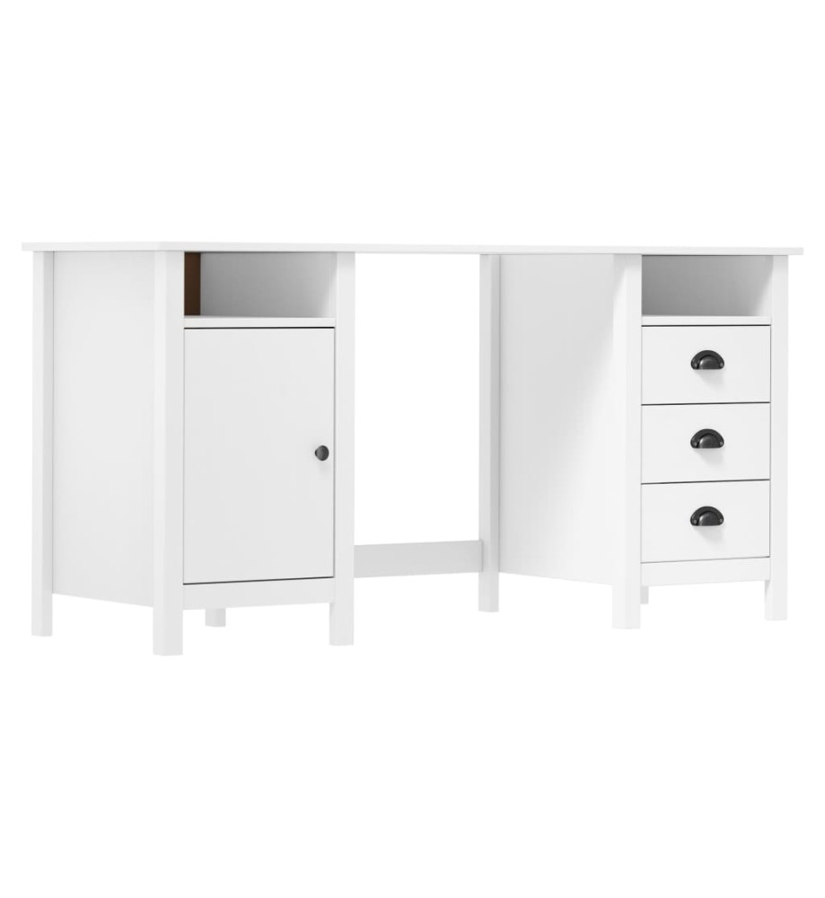 Bureau Hill Blanc 150x50x74 cm Bois de pin solide