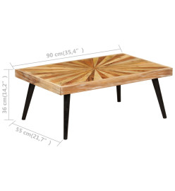 Table basse Bois de manguier massif 90x55x36 cm