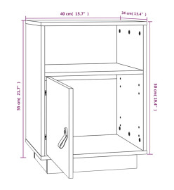 Tables de chevet 2 pcs Blanc 40x34x55 cm Bois de pin massif