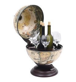 Support de vin globe de dessus de table Bois d'eucalyptus Blanc