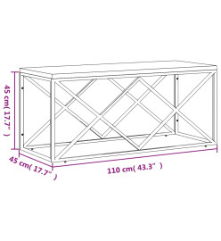 Table basse acier inoxydable et bois massif de récupération