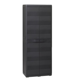 Armoire de rangement de jardin avec 3 étagères Noir