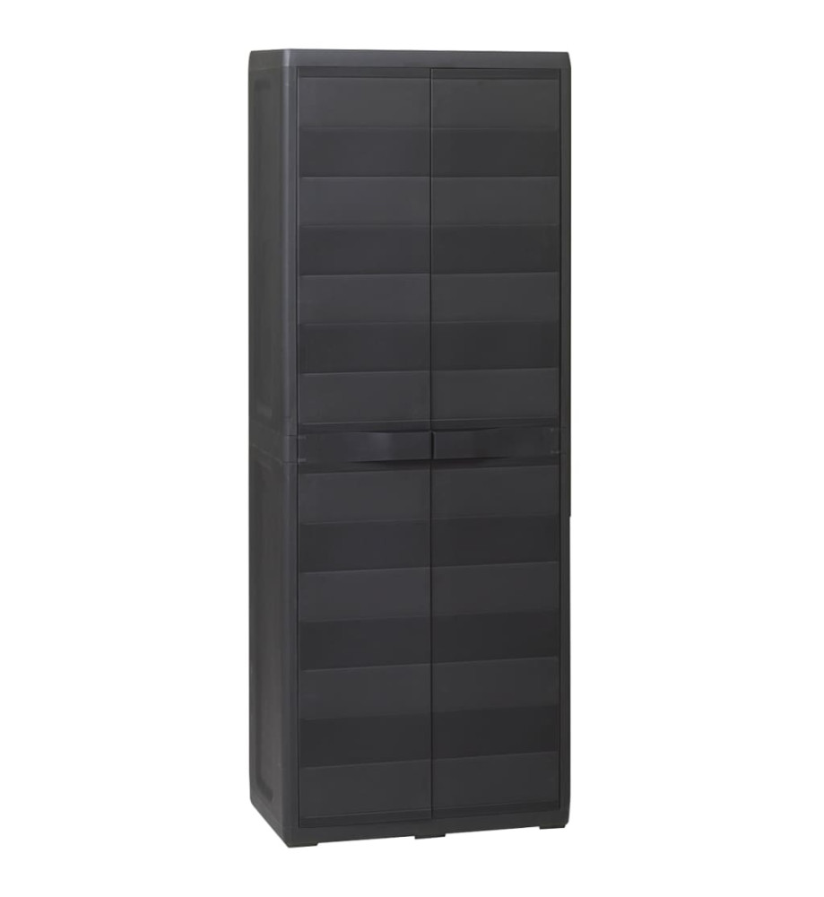 Armoire de rangement de jardin avec 3 étagères Noir