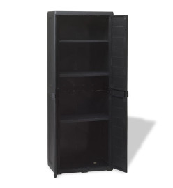 Armoire de rangement de jardin avec 3 étagères Noir