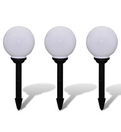 Lampes d'allée à LED 3 pcs 20 cm avec piquet de sol