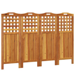 Cloison de séparation 4 panneaux 162x2x115 cm Bois d'acacia