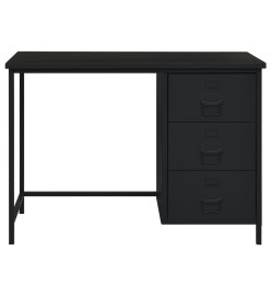 Bureau industriel avec tiroirs Noir 105x52x75 cm Acier