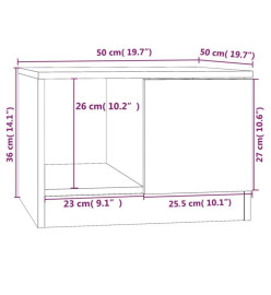 Table basse Blanc brillant 50x50x36 cm Bois d'ingénierie